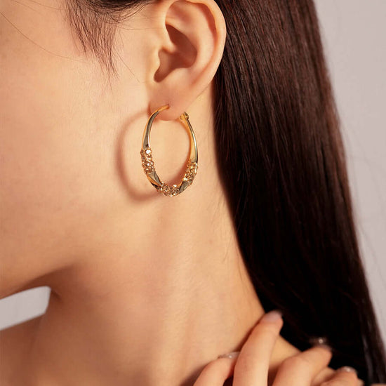 Sparkle Diamond Large Hoop Earrings