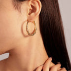 Sparkle Diamond Large Hoop Earrings