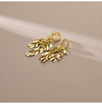 U Shaped Tassel Wheat Leaf Earrings