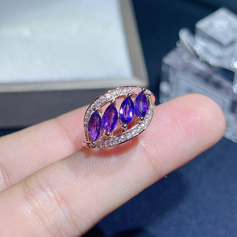 Amethyst 4 Stone February Rings Gift | FME - R171