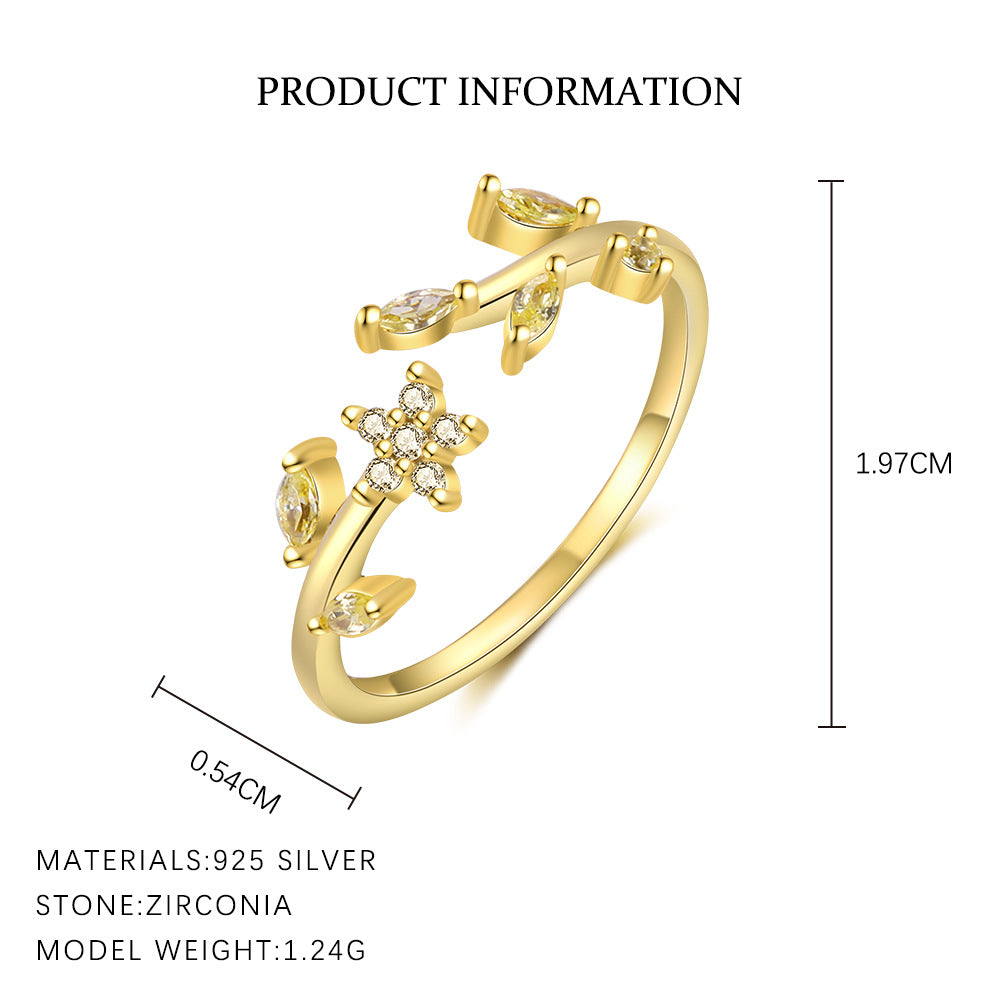 Mori Flower Open Leaf Ring