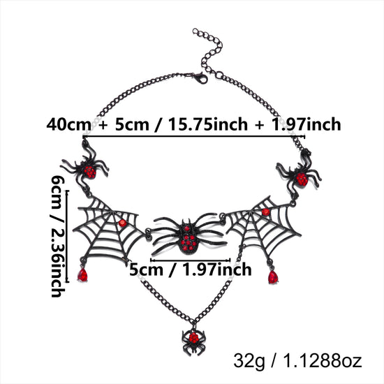 Web of Midnight Spider Chain Tassel Earrings