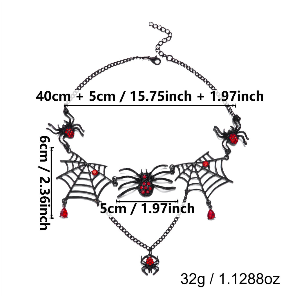 Web of Midnight Spider Chain Tassel Earrings