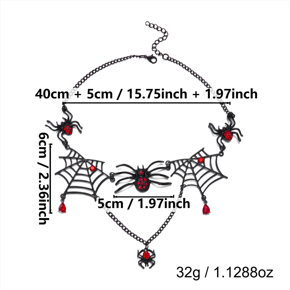 Web of Midnight Spider Chain Tassel Earrings