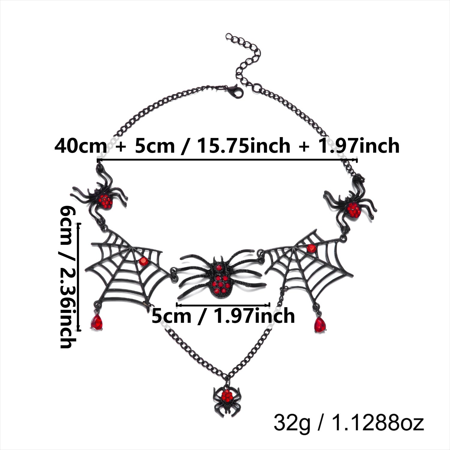 Web of Midnight Spider Chain Tassel Earrings