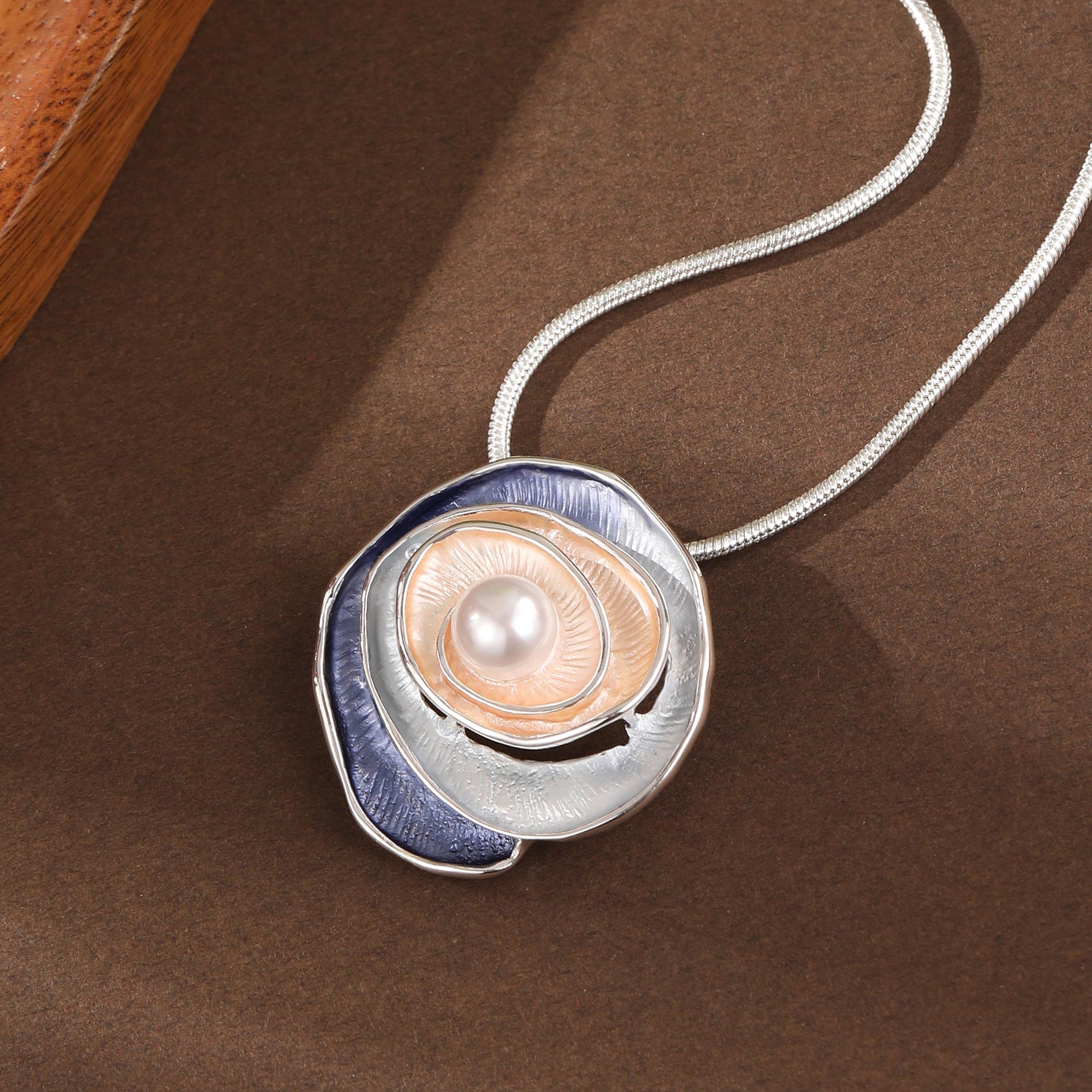 Enchanted Rose Pearl Pendant Necklace