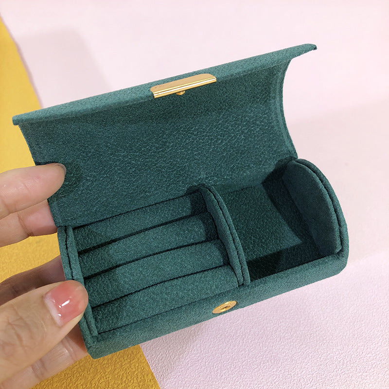 Portable Velvet Earrings Ring Jewelry Organizer Box Storage Box