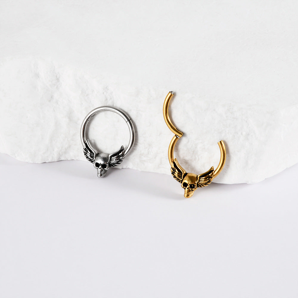 Phantom Skull 16G Septum Clicker Piercing Ring
