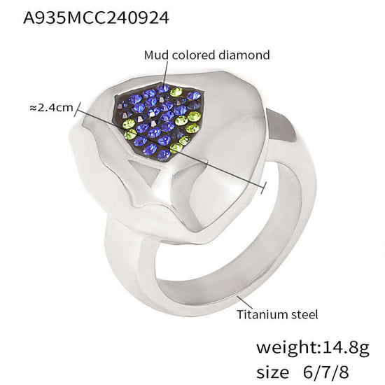  Irregular Silver Statement  Ring