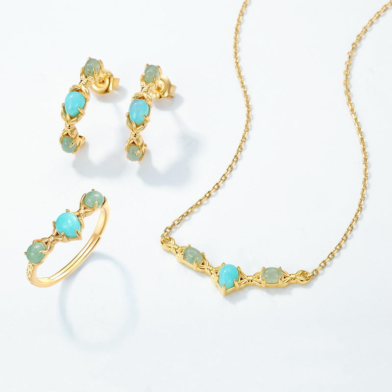 Celestial Tide Amazonite C-Hoop Earrings