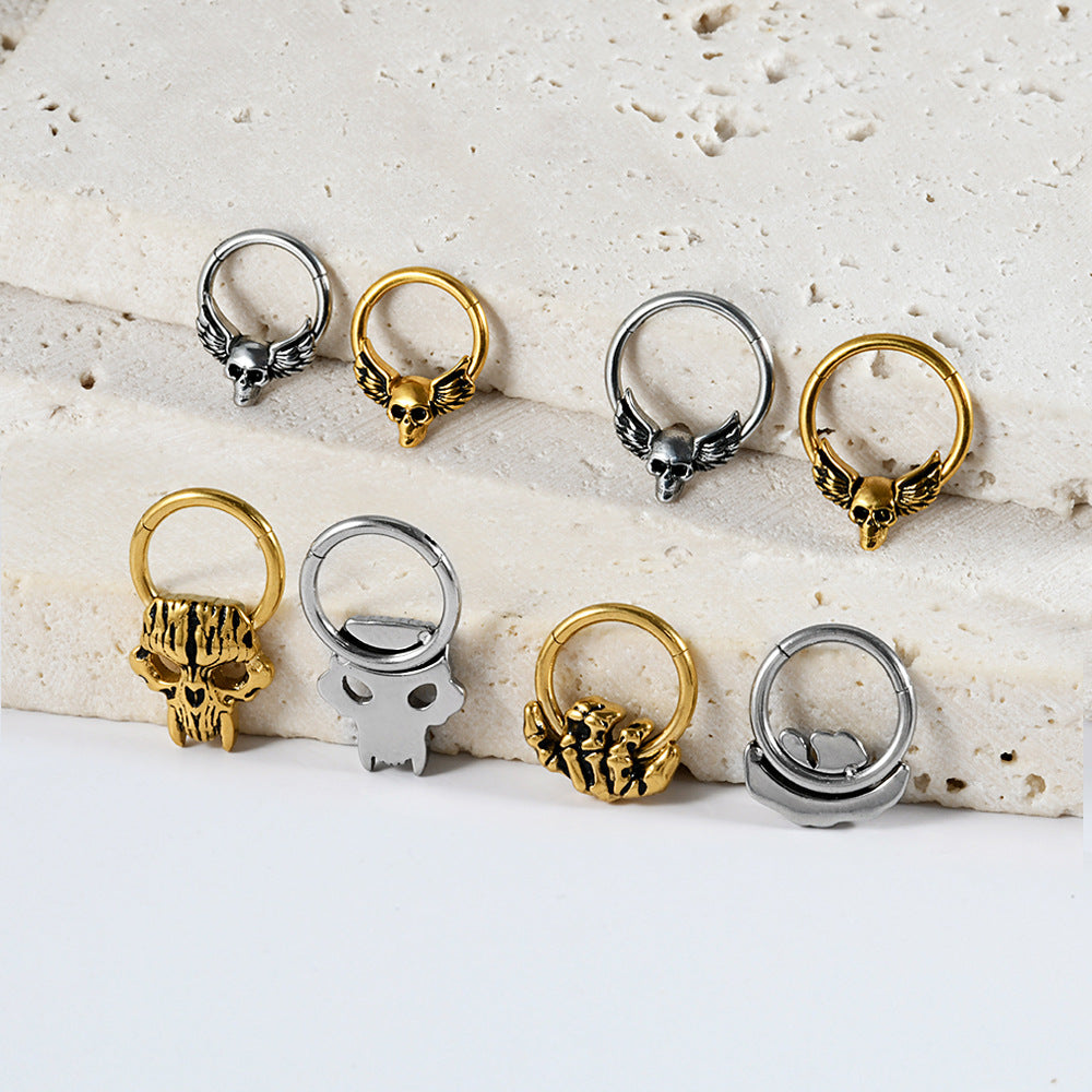 Phantom Skull 16G Septum Clicker Piercing Ring