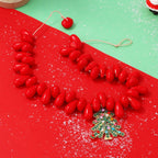 Handcraft Woven Knit Red Wine Xmas Necklace