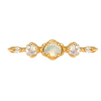 Opal And Moonstone 2 Birthstones Ring 5 Stone Rings | HJZB-351