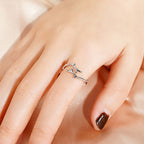 Sterling Silver Antler Deer Adjustable Ring