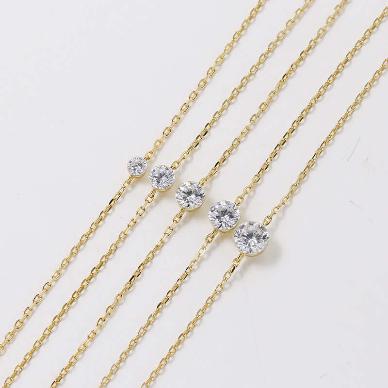 Gold Solitaire Moissanite Pendant Necklace