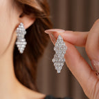 Trendy Rhombus Clear Zircon Earrings
