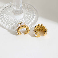 Baroque Pearl Donut Hoop Earring Ear Clip Set