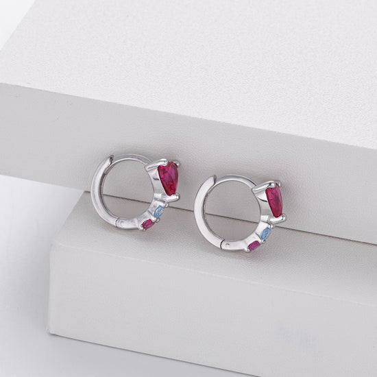 Dazzling Heart Small Hoop Earrings