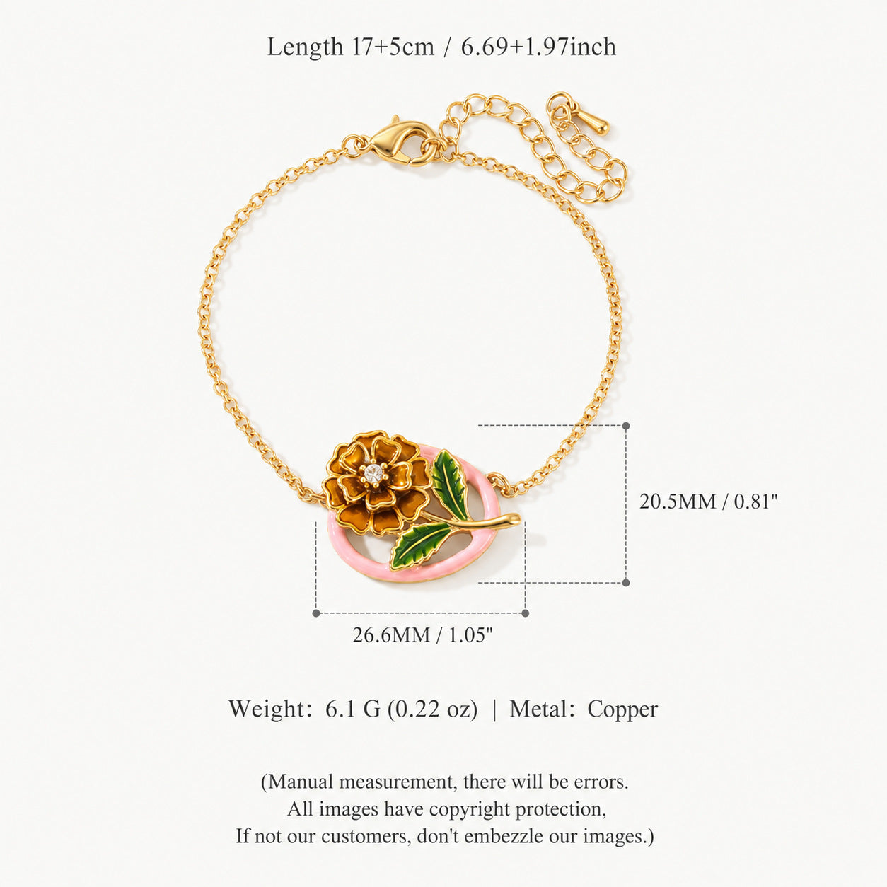 Chrysanthemum Birth Flower Bracelet