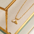 EDGY Whale Tail Two Tone Pendant Necklace