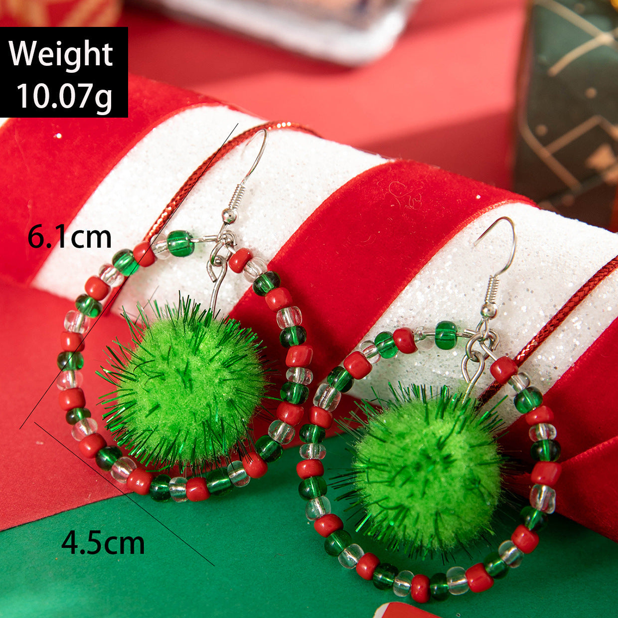 Christmas Jingle Bell Wealth Tinsel Hoop Earrings