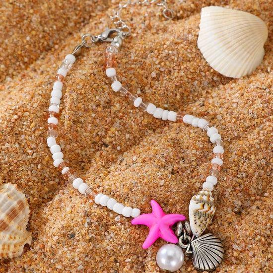 Coastal Charm Colorful Beaded Anklet