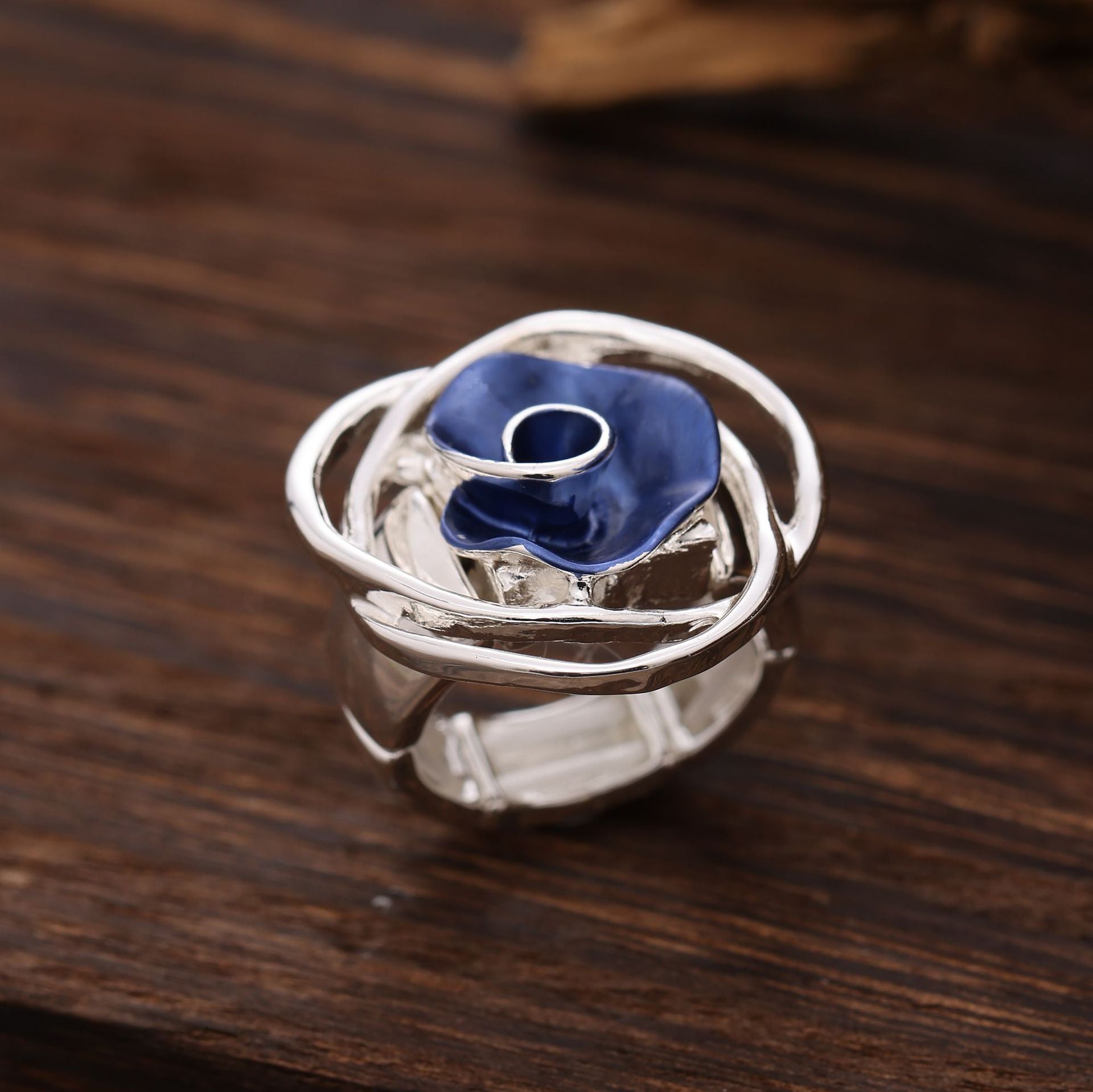 Hand-Painted Chunky Rose Ring