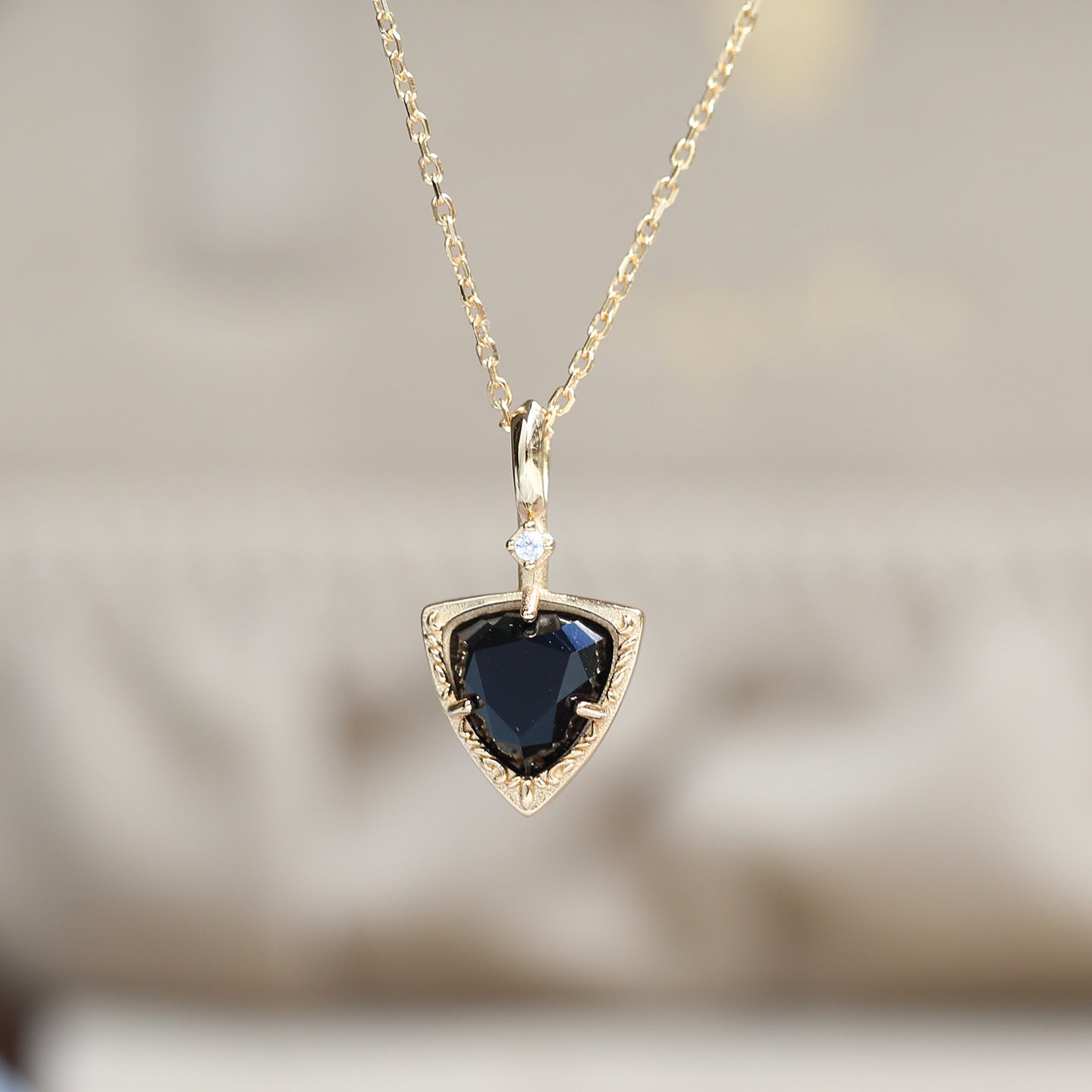 Trillion Black Onyx Flow Ring and Necklace