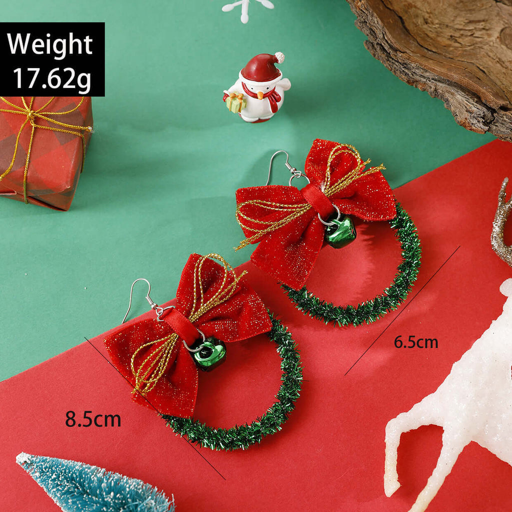 Christmas Jingle Bell Wealth Tinsel Hoop Earrings