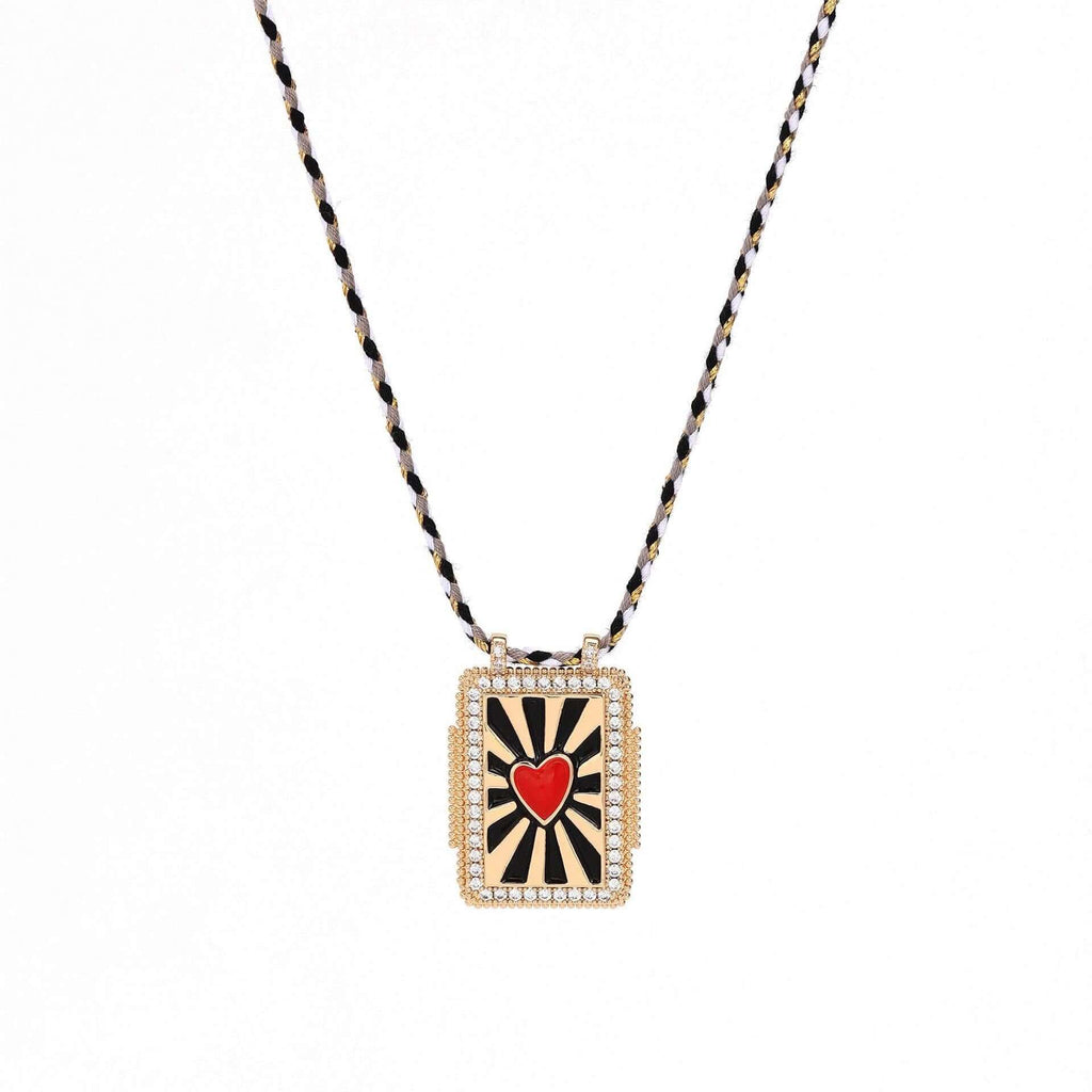 Rainbow Tarot Card Pendant Cord Necklace | JFN401