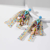 Dopamine Ribbon Shell Chandelier Earrings