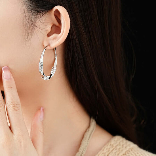 Sparkle Diamond Large Hoop Earrings