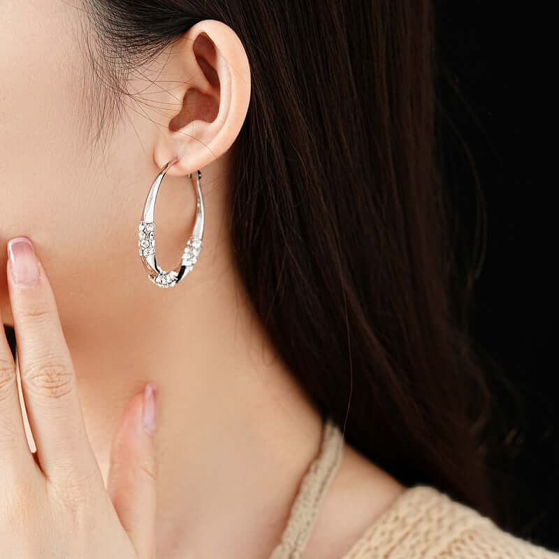 Sparkle Diamond Large Hoop Earrings