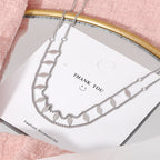 18K Gold Sequin Clavicle Layering Choker Necklace