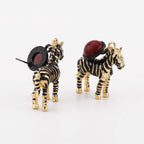 Black White Zebra Stripes Drop Earrings