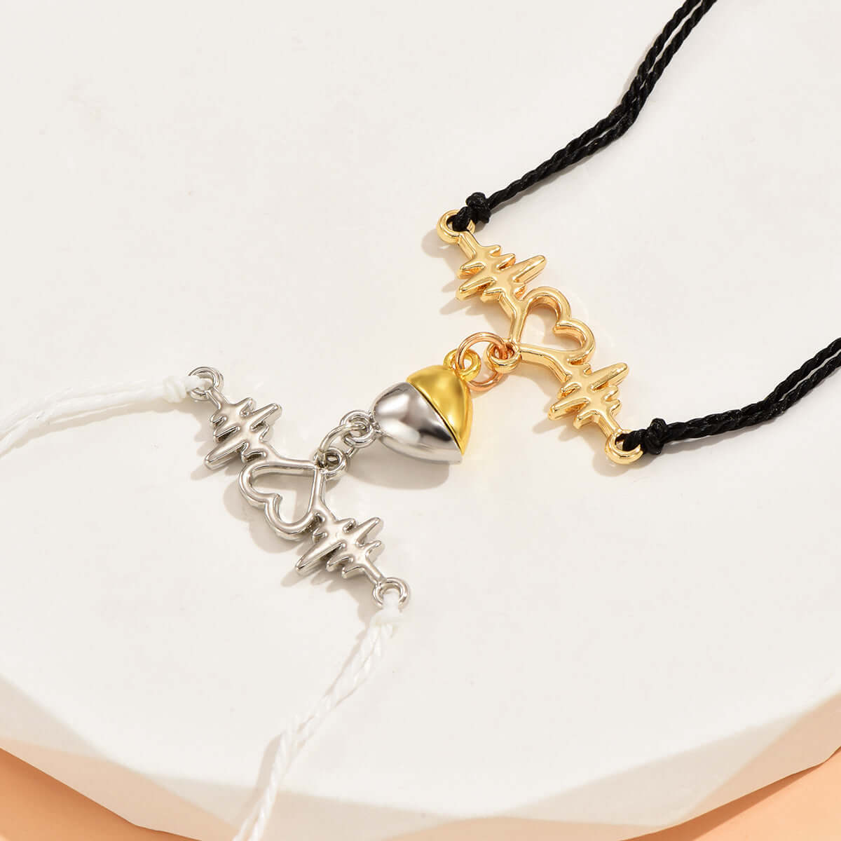 Magnetic Heartbeat Cord Bracelet 