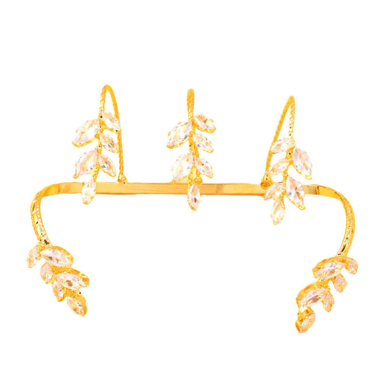 Dainty Gold Leaf Hand Cuff Ring