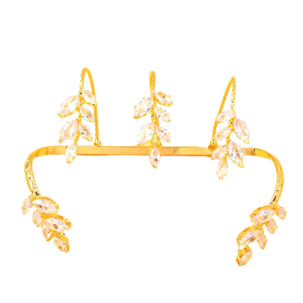 Dainty Gold Leaf Hand Cuff Ring