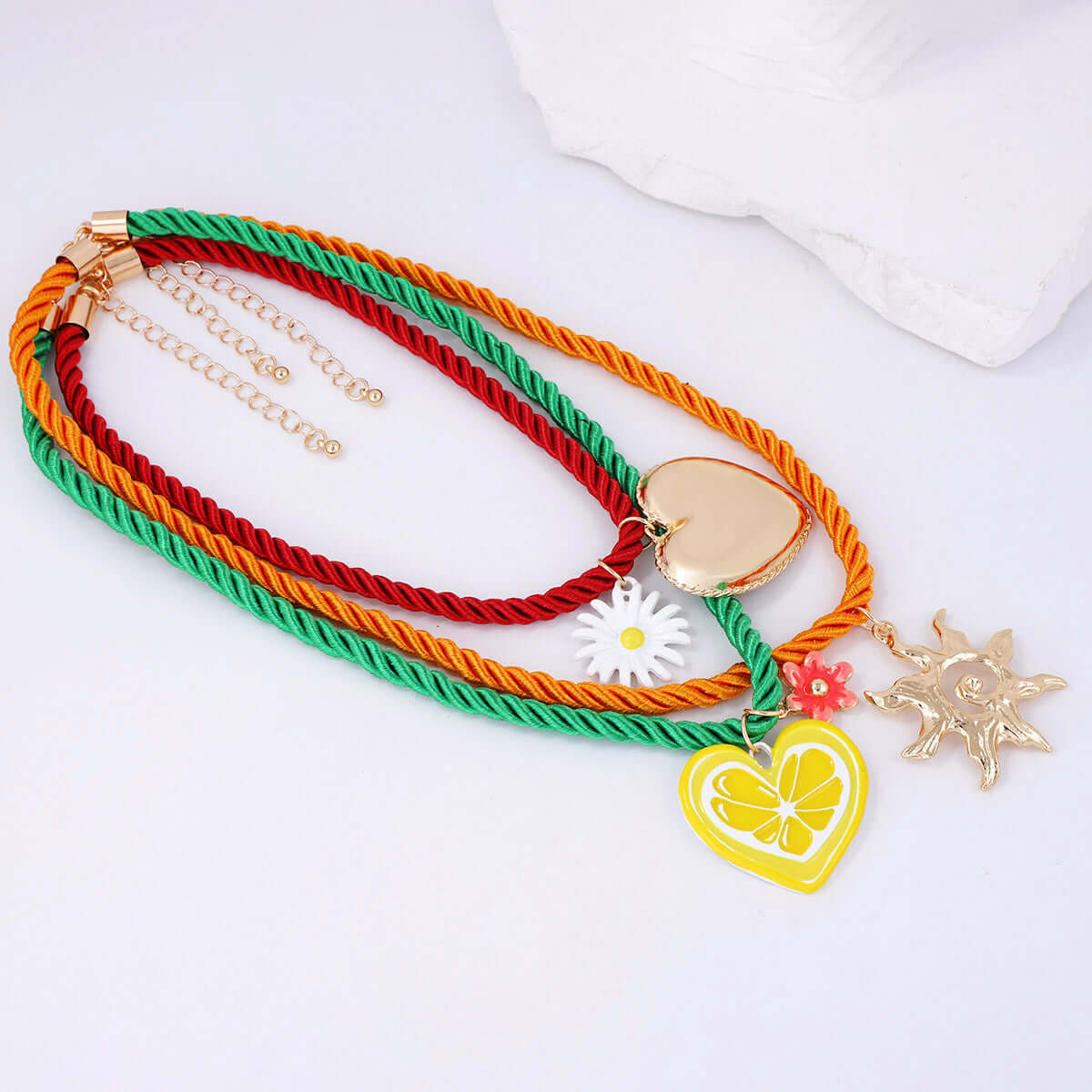 Multi Strand Sun Love Holiday Necklace