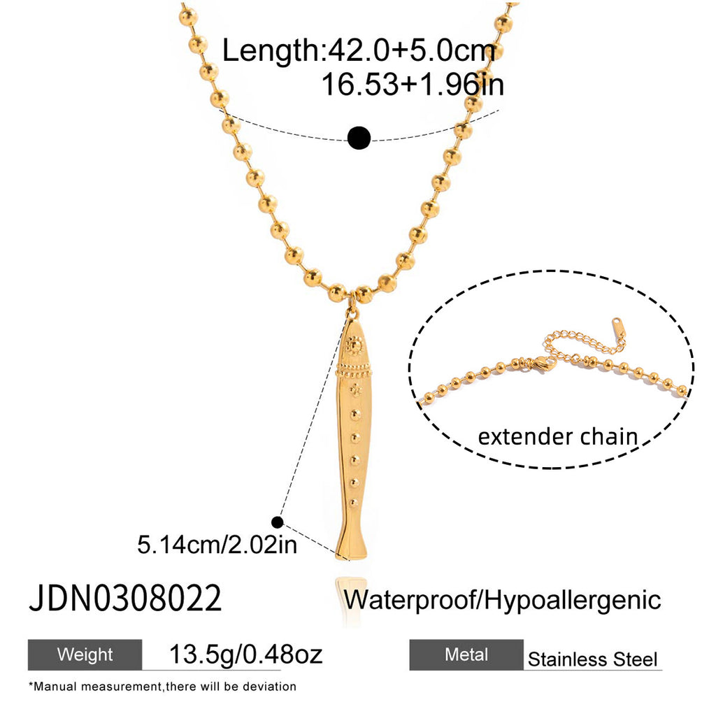 Y2K Fish Beaded Necklace