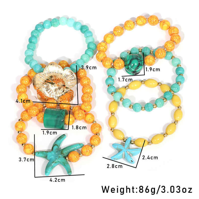 Chunky Flower Starfish Vacation Bracelet