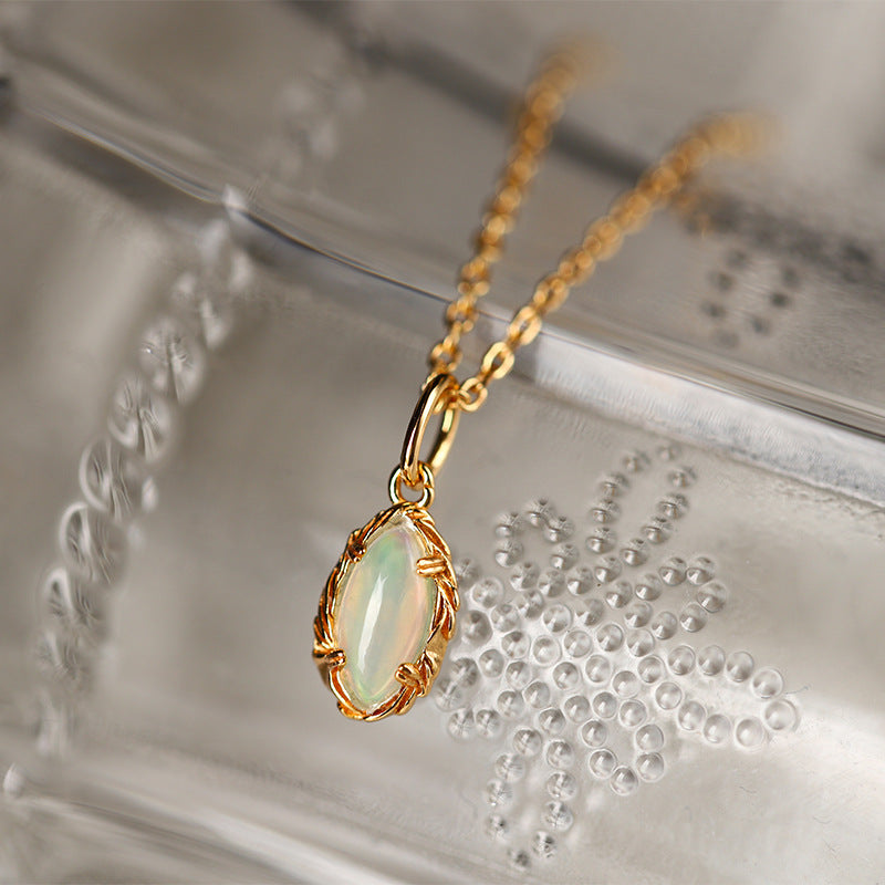 Vintage Opal Birthstone Necklace