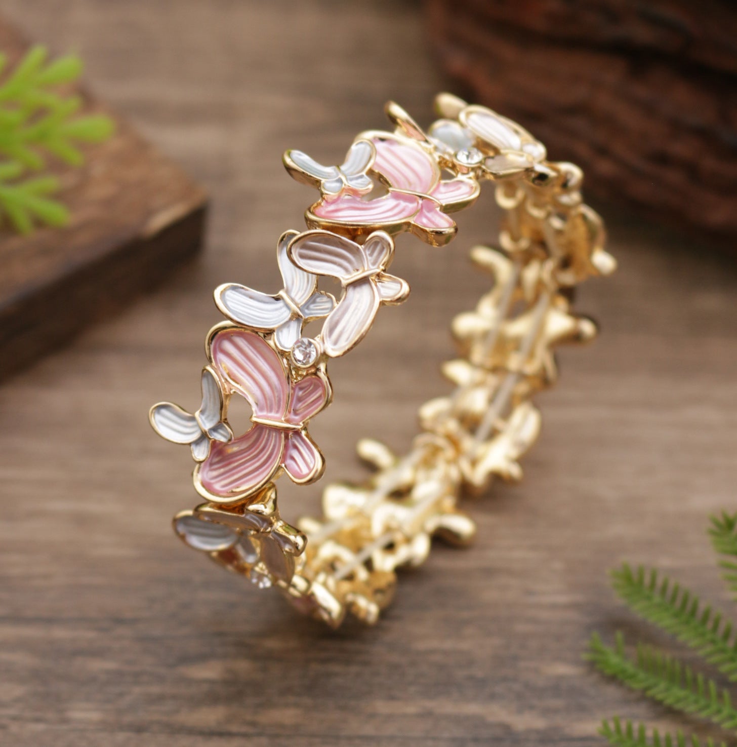 Dancing Butterfly Enamel Handmade Bracelet