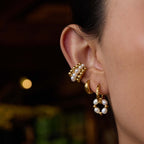 Baroque Pearl Donut Hoop Earring Ear Clip Set