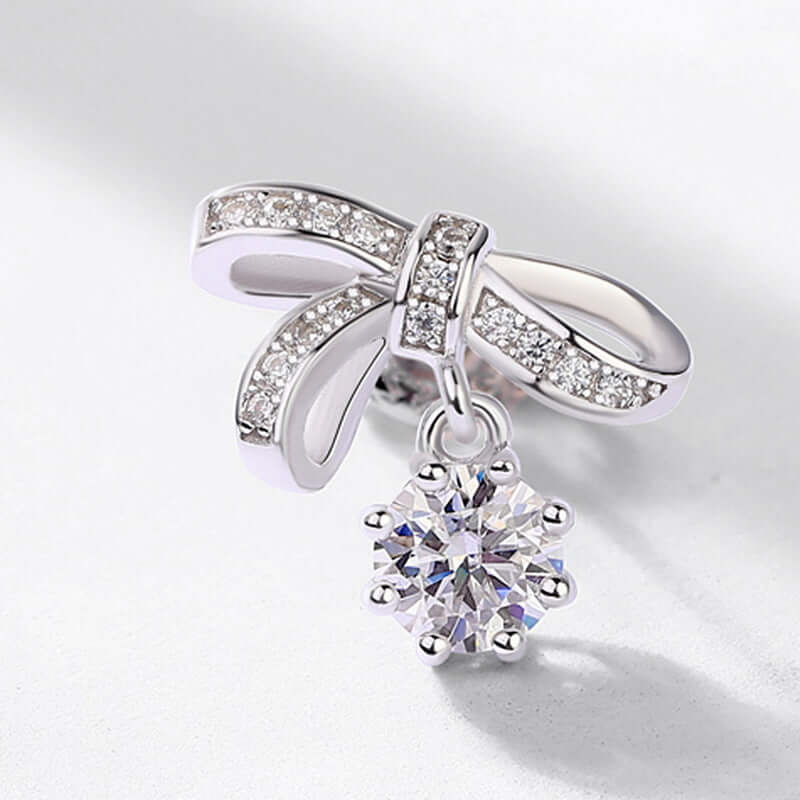Luxury Moissanite Bow Drop Earrings