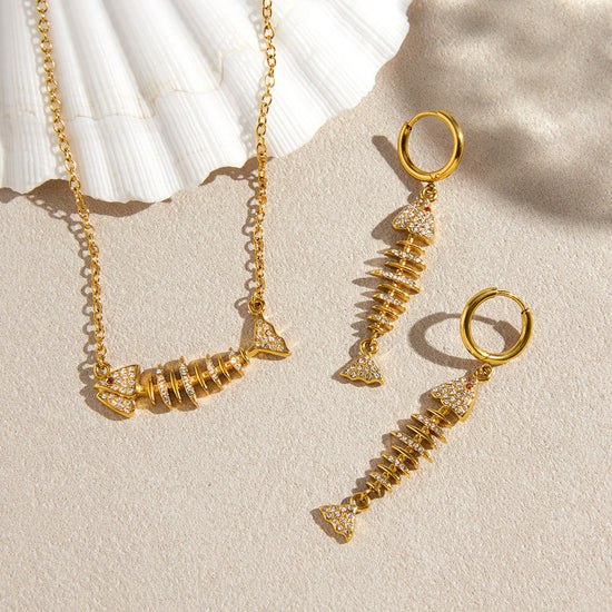 EDGY Fishbone Hoop Earrings