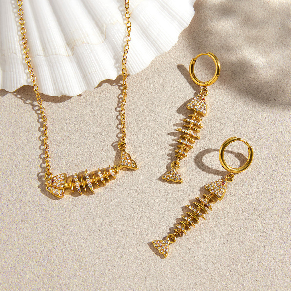 EDGY Fishbone Hoop Earrings