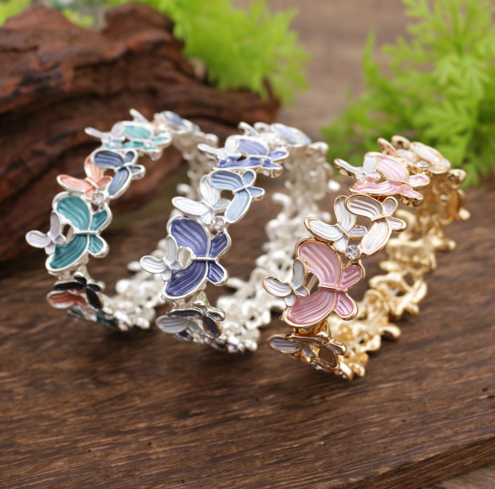 Dancing Butterfly Enamel Handmade Bracelet