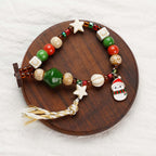 Woven Beaded Christmas Charm Bracelet