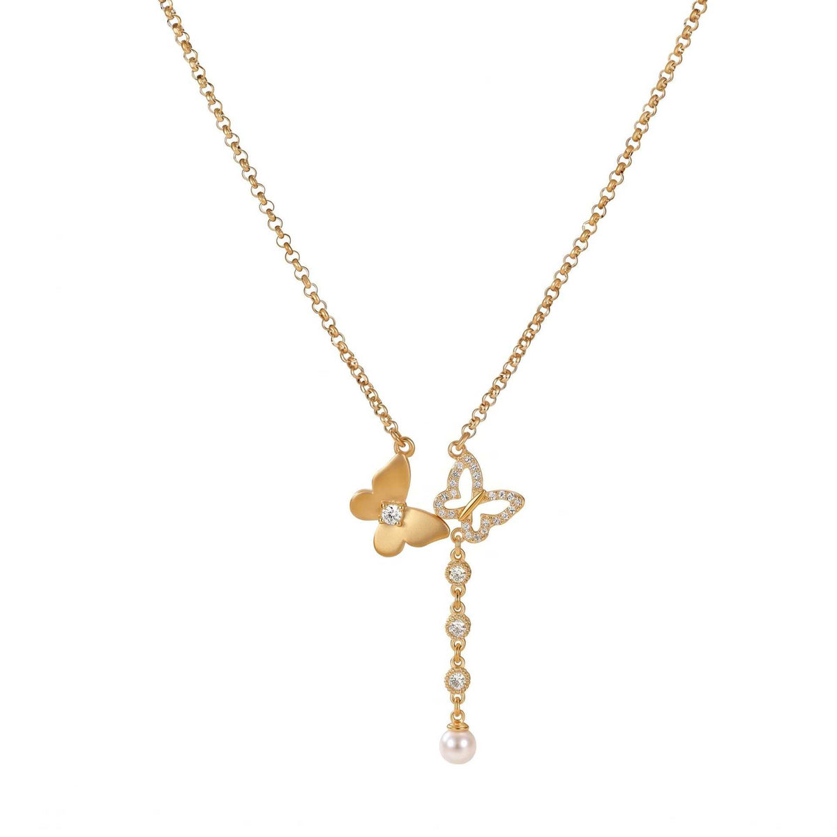 Celestial Whispers Butterfly Star Lariat Necklace
